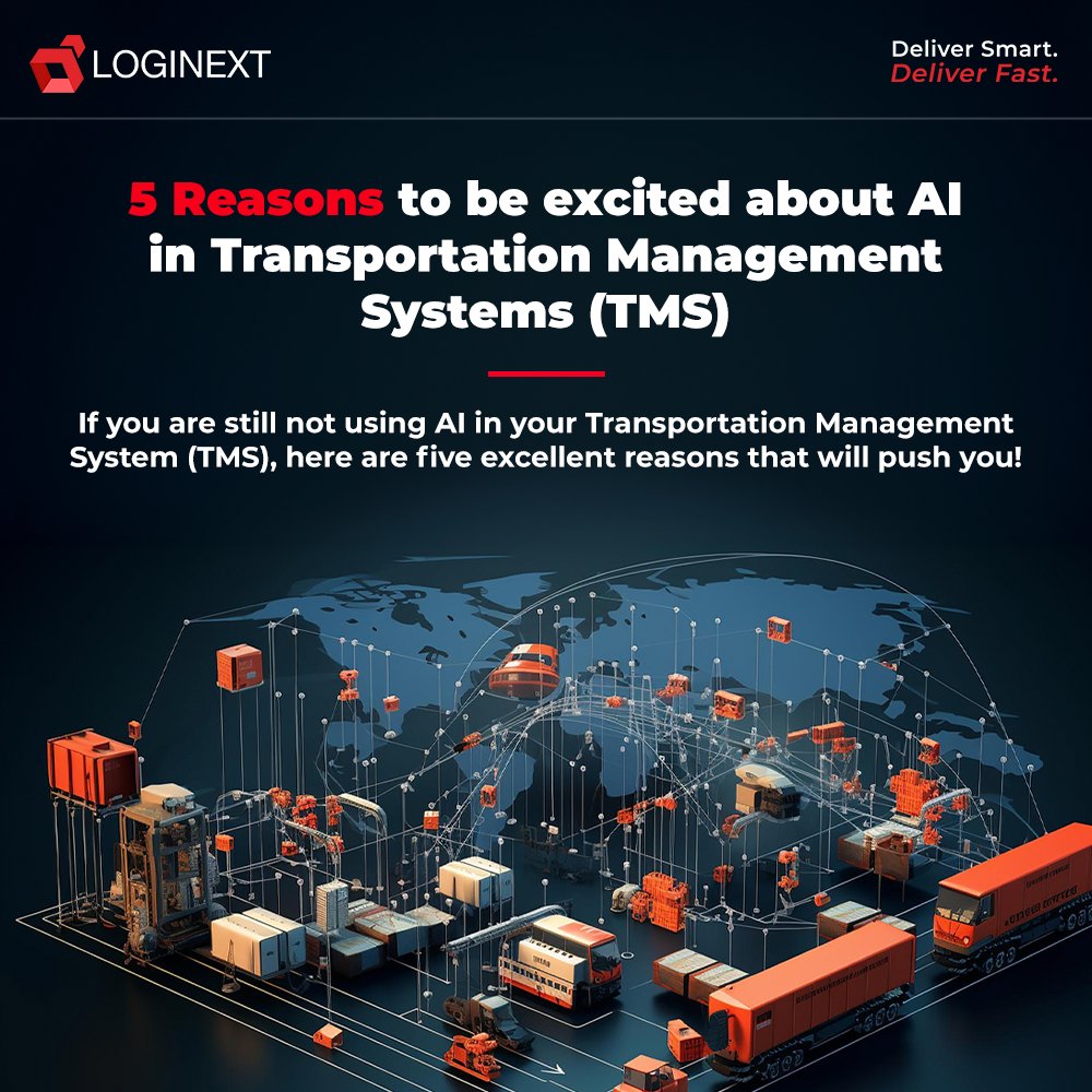 LogiNext's tweet photo. Get ready to witness the next revolution in transportation! 🤖🌟
From predicting routes to optimizing deliveries, AI is changing the way we move goods. 🗺️🚚

What are your thoughts on how AI is reshaping the future of logistics! 🚀👇

#AI #Logistics #TMS #Transportation #LogiNext https://t.co/xEkDbK9Xom