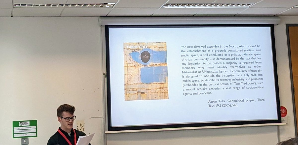 Dr. Alison Garden 📚🫀🖊️ (@notsecretgarden) on Twitter photo And great to hear <a href="/jamescoreilly/">James Costello O’Reilly</a> give a stunningly astute paper, '"Full of conversation"?' on dialogue, peace, politics & poetry. Can't wait to read James's thesis--on poetry & the news--in full; it's such good work! And great to hear <a href="/jamescoreilly/">James Costello O’Reilly</a> give a stunningly astute paper, '"Full of conversation"?' on dialogue, peace, politics & poetry. Can't wait to read James's thesis--on poetry & the news--in full; it's such good work!