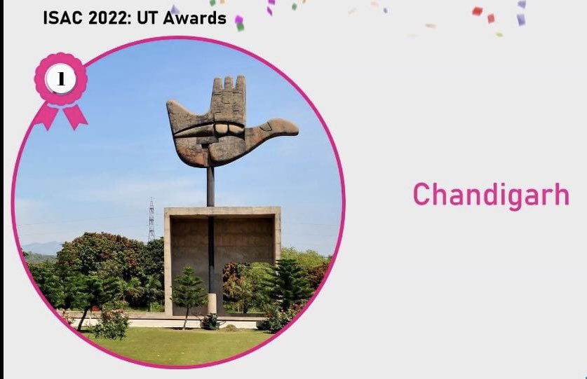 Crowning accomplishments for Chandigarh !! 

We are proud to announce that Chandigarh has been awarded as “Best UT” in India Smart Cities Award Contest 2022 🎉🎉

#ISAC #Award #ChandigarhSmartCity #SmartCityChandigarh #BestUT #SmartCitiesMission 

<a href="/CBC_Chandigarh/">Central Bureau of Communication, Chandigarh</a> <a href="/PIBChandigarh/">PIB in Chandigarh</a>