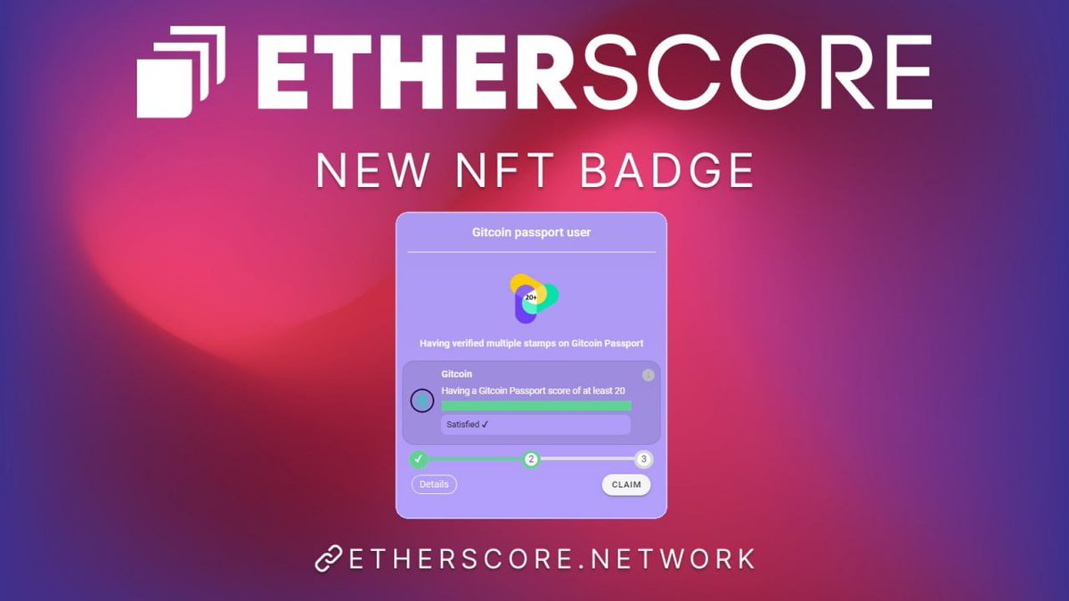AirdropsUtopia's tweet photo. EtherScore badge | Gitcoin Passport

◻️ Claim Here: https://t.co/oKzMhBNn7h
◻️ Eligible for: Gitcoin Passport User with score > 20

#EtherScore #GitCoin https://t.co/54exIpMmAT