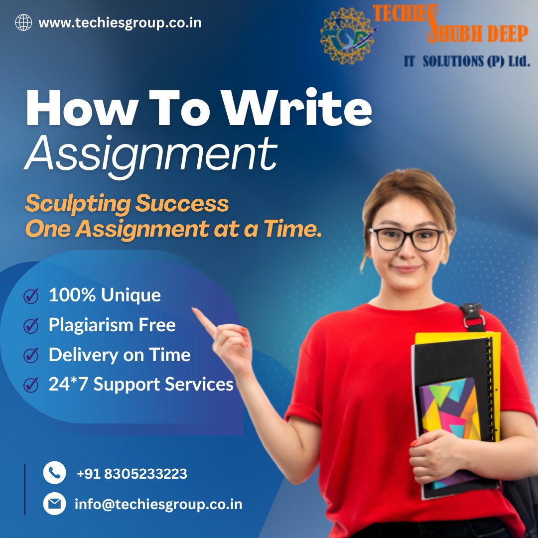 sneha_singh1012's tweet image. How To Write Assignment
+91 8305233223 or +91 8770329822. info@techiesitsolutions.com techiesgroup.co.in
#AssignmentTips #AcademicWriting #StudyHacks
#AssignmentHelp #ResearchSkills