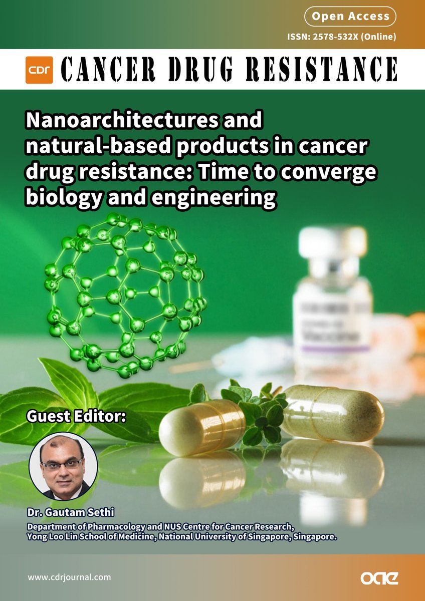 📢The Special Issue on 'Nanoarchitectures and Natural-based Products in Cancer Drug Resistance' led by Dr. Gautam Sethi from @NUSingapore, a 2020 and 2021 World's Most Highly Cited Researcher, has gone live today!

🔗cdrjournal.com/journal/specia…

🧬#CancerTreatment  #drug  #Nano