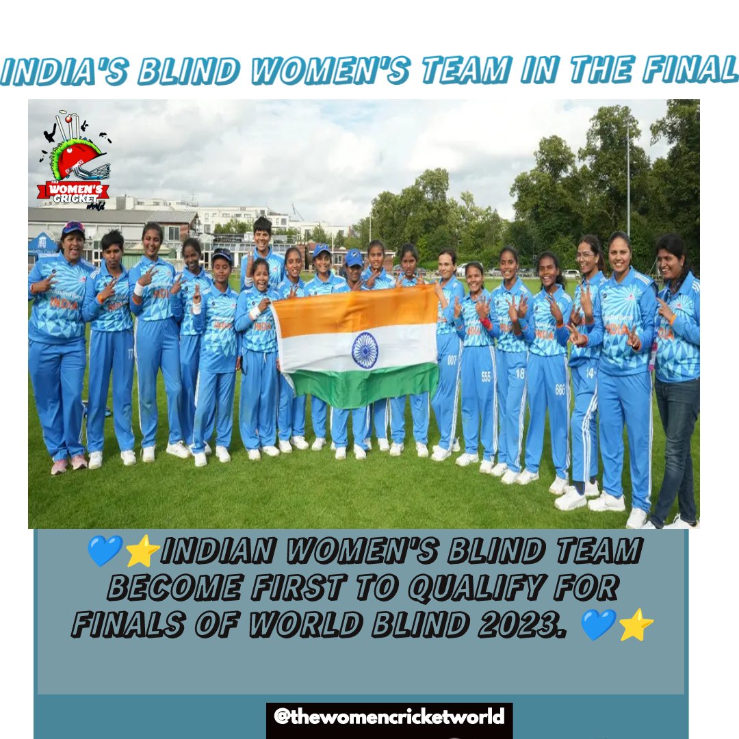 💙Historical 💙
India blind women's team in the final of IBSA world blind games 2023 . 

#CricketTwitter  #worldblindgames