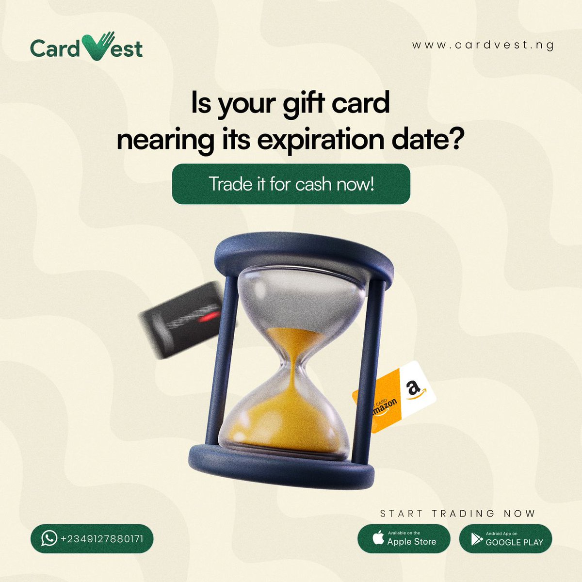 Cardvest's tweet photo. Do you know it's best to trade your gift card before it expires. Don't miss out on our amazing rates. https://t.co/eqgx04bkDK