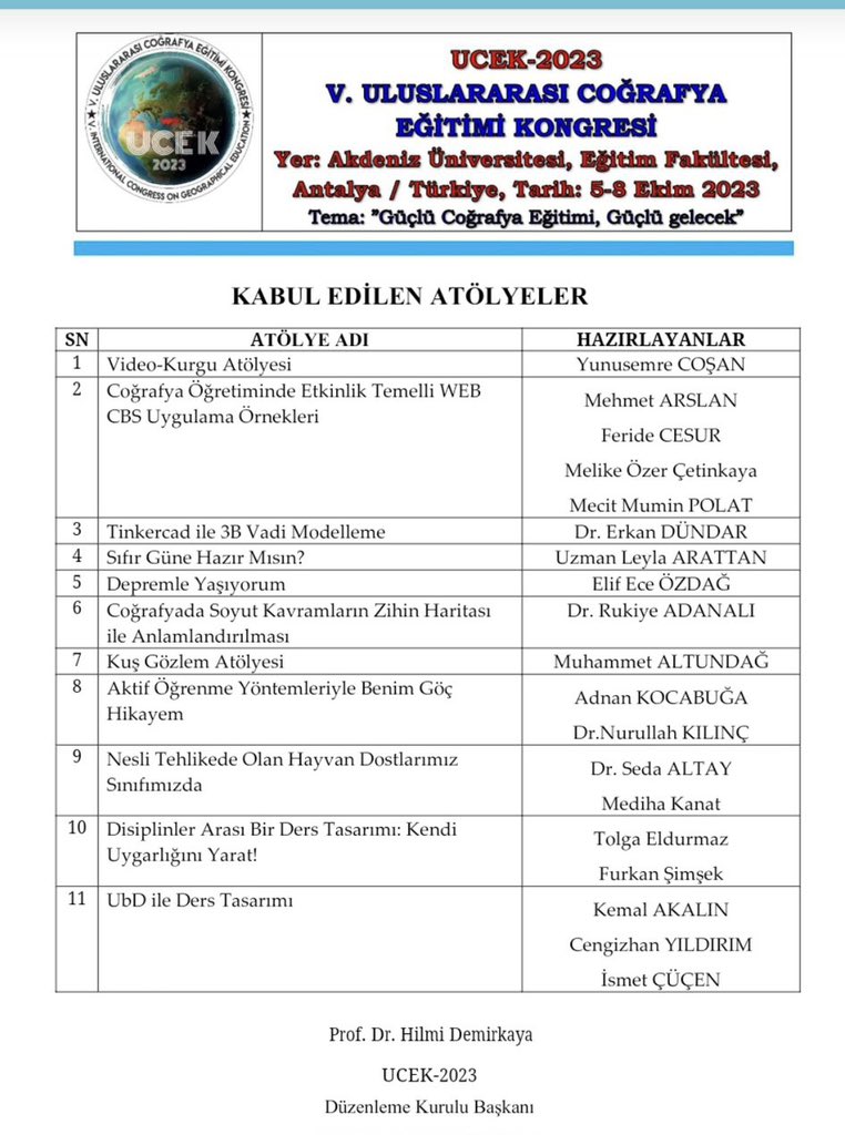 Uluslararası Coğrafya Eğitimi Kongresi tweet media