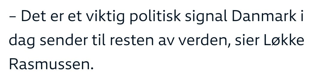 Signalet: Du kan true Danmark med vold for å få det som du vil. Men, det blir gøy å se hvordan dette skal avgrenses i praksis...