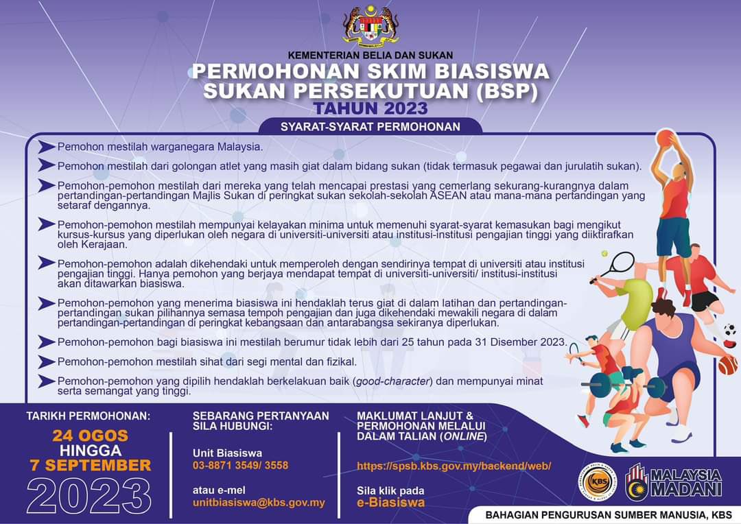pemudamyppp's tweet photo. Permohonan boleh dibuat secara dalam talian (online) menerusi pautan https://t.co/GI394dog6L bermula 24 Ogos sehingga 7 September 2023.

#TeamKBS  #MalaysiaMADANI  #DemiMalaysia
#pemudamyppp #mypppyouth #aspiringyouthofmyppp2025 #myppp https://t.co/HsEEAMgckb