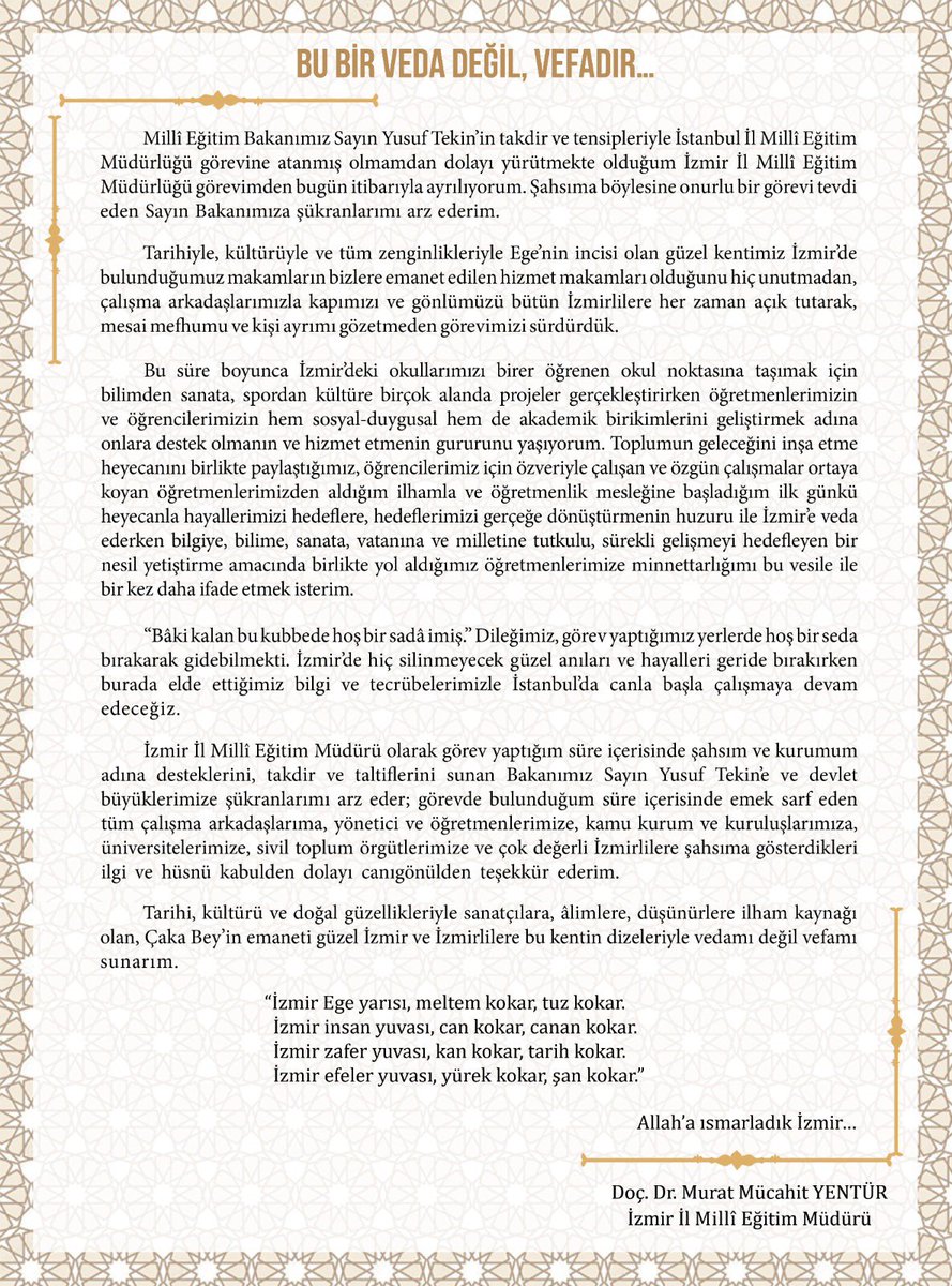 Allah’a ısmarladık İZMİR !!!