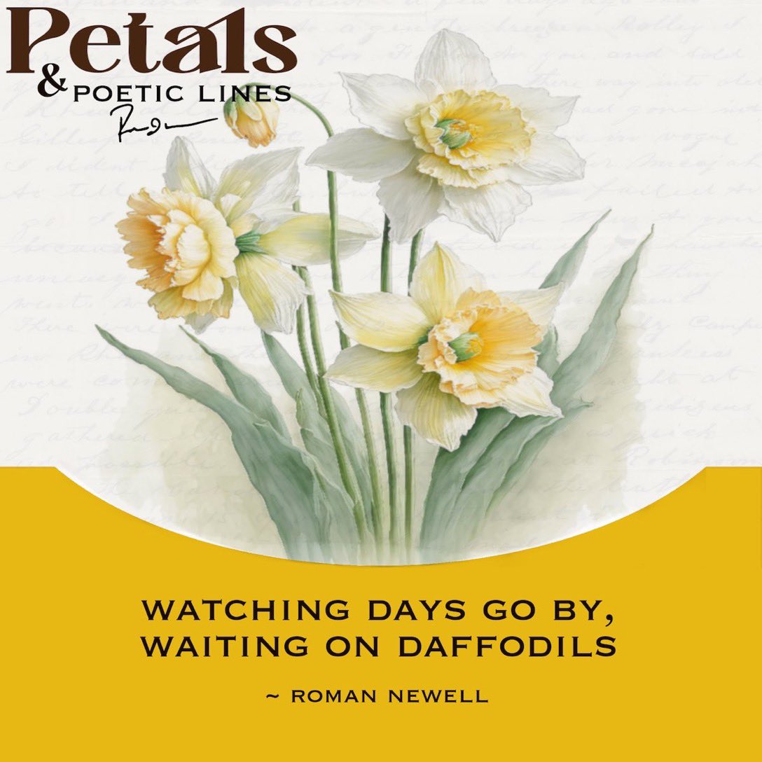 dajc_thoughts's tweet photo. “watching days go by, 
waiting on daffodils”
by: Roman Newell

#mayflowers #spring #naturalworld #nature #flowers #daffodils #whatsonmymind #creativewriting #smashingthis #poetry #writing #author #romannewell #poetryrecs https://t.co/q30w6JMBtJ