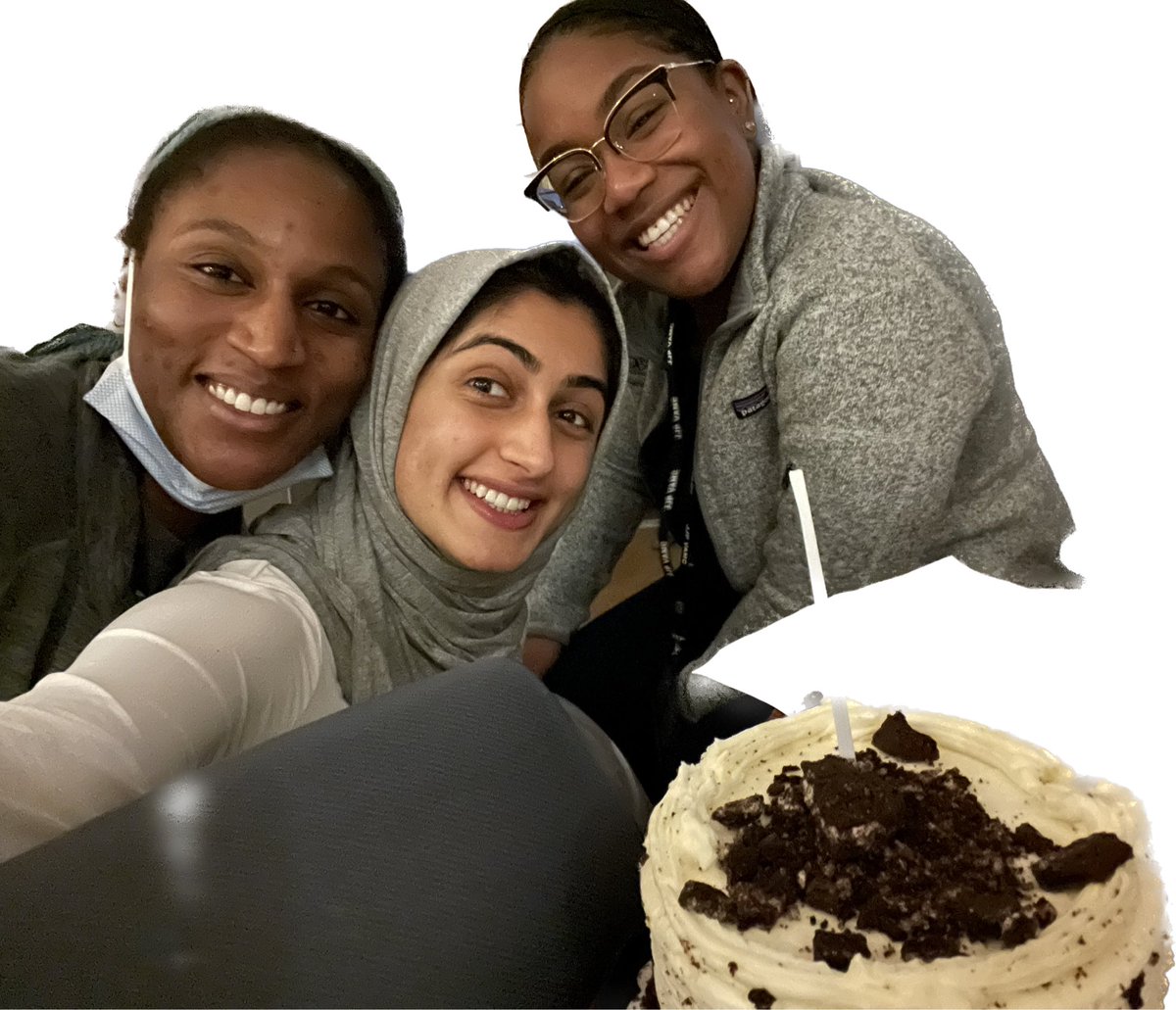 I started off year twenty-six at work overnight, and my co-residents surprised me with a birthday cake 🥹 

P.S. using this cut out of our insanely cute selfie to eliminate any patient and hospital identifiers.