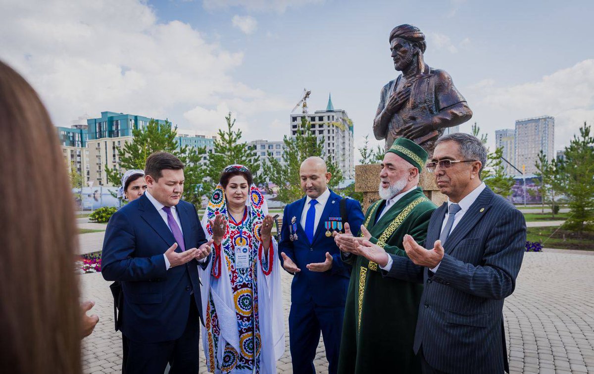 Bust of the great #Tajik #Persian scientist Abu Ali ibn Sina #Avicennae was unveiled in Astana within the Days of Tajik Culture. The bronze bust was made by Tajik craftsmen, and the granite pedestal was provided by the akimat of Astana. Photo: Kazpravda