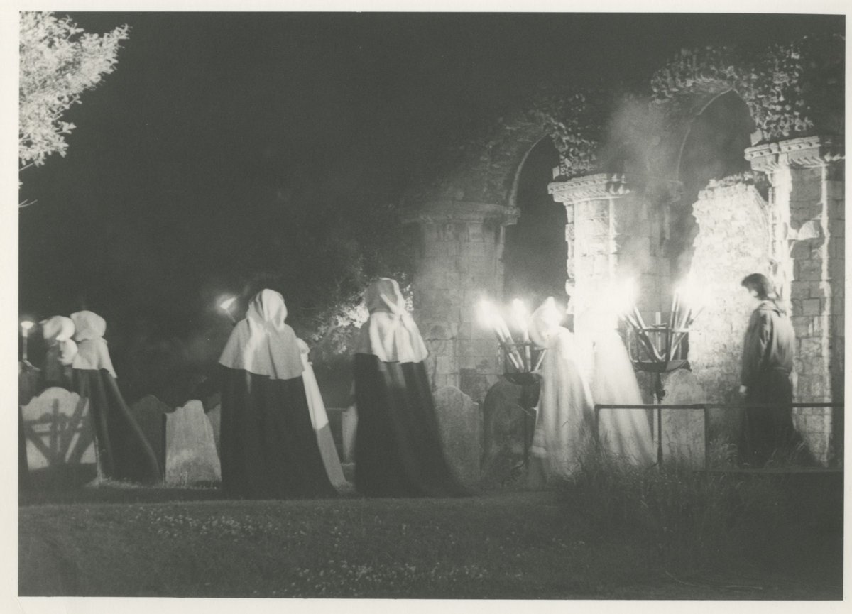 BBC TV made their film on location in Orford church and the ruined Norman chancel there. Perfect settings for a silhouette treatment of the instrumental procession and a torchlit procession during the opening and closing hymn. Great photos of the filming by John Richardson: