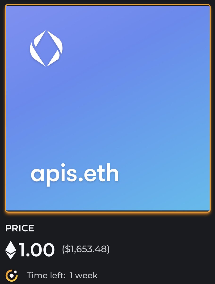 Listed APIs.eth for 1 eth