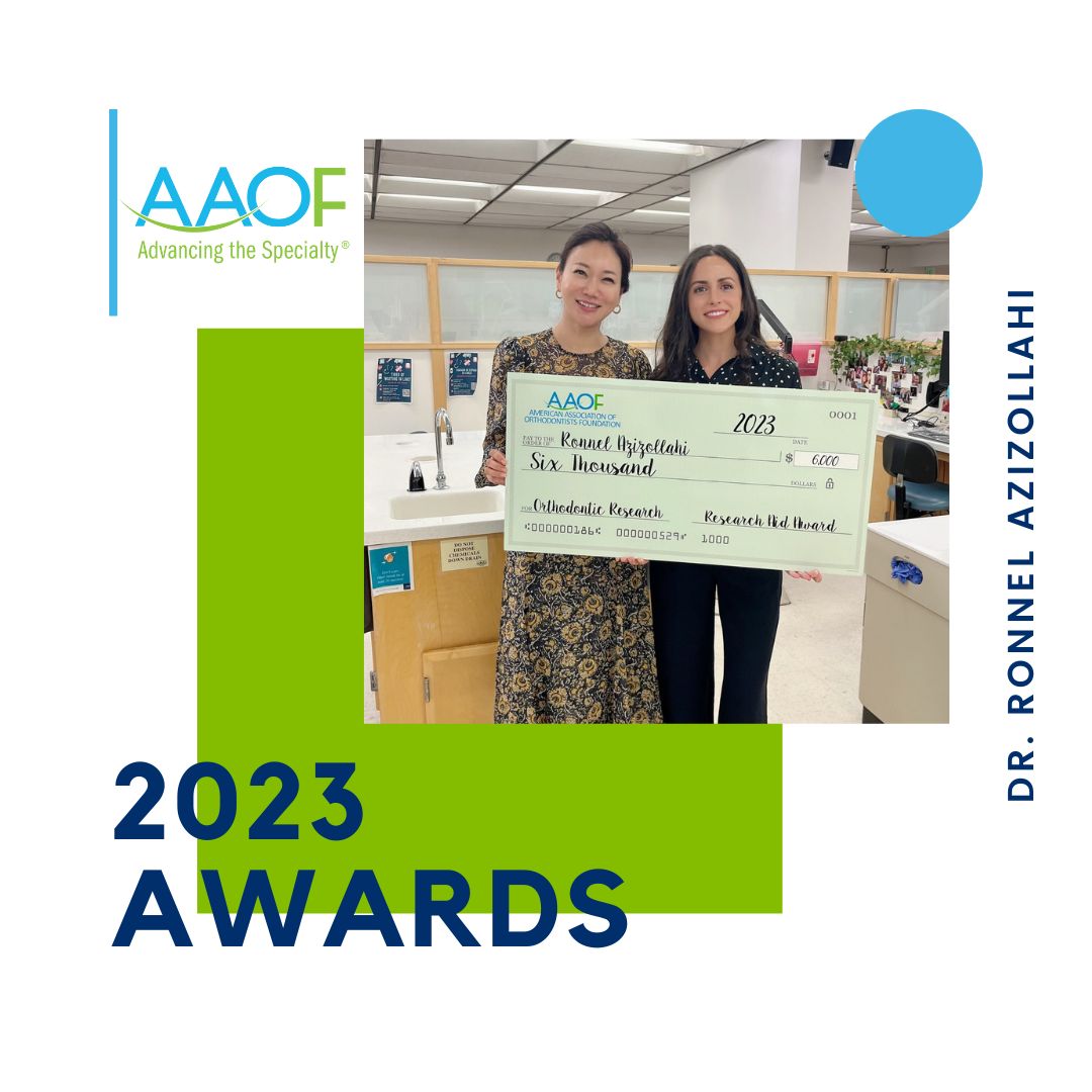 Checks are going out for our 2023 grant recipients to begin their research! We congratulate each of them! Ronnel Azizollahi at UCSF received a Research Aid Award. Congratulations, Dr. Azizollahi! #AAOFOrthoResearch #AAOF #AAO #Residents #OrthoResidents #AAOFAwards