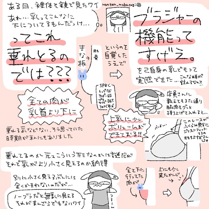 垂れる乳などない、そう思っていた時期が私にもありました(ブラジャーの機能すげえ) #ノンタンと夫氏の実録 