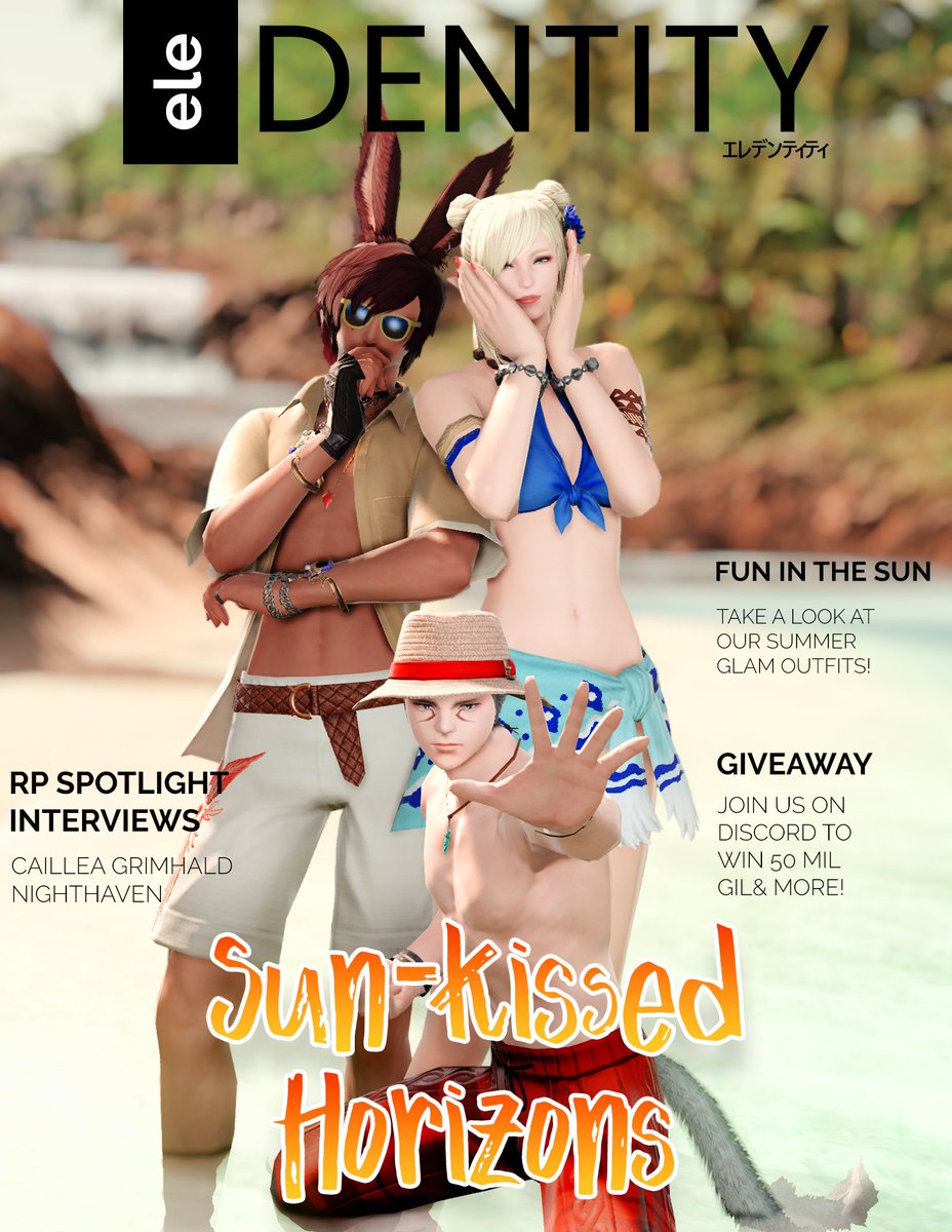 eleDENTITY's tweet photo. Dear all, I am proud to present eleDENTITY's 4rd issue Vol 004 AUG 2023 - SUN-KISSED HORIZONS 

Join us &amp; grab your PDF copy here in our discord >https://t.co/Ix6DzghY3L 
View it with an immersive experience here >https://t.co/ZTI1MuC31V 

#FF14 #eleDENTITY #ElementalDC #FFXIV https://t.co/RY8TyABpjt