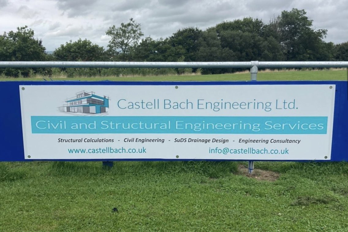 Thank you to Castell Bach Engineering Ltd. for renewing their advertising board for another 2 years. Much appreciated 💙💛