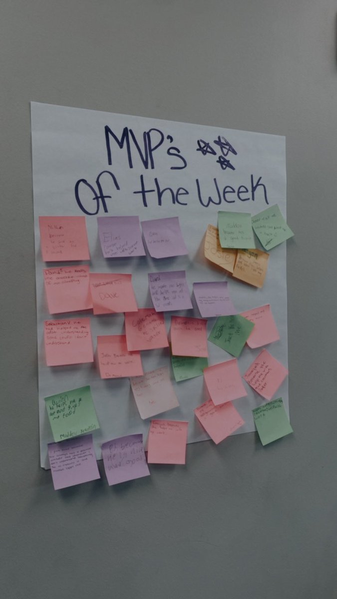 Abby_Educ's tweet photo. Started a Friday tradition where students pick another person in class that they appreciated this week as their MVP. So far things like explaining content, sharing materials, and being a good friend have showed up. I can’t wait to share some of these quotes with their adults 🥹❤️ https://t.co/2Lh1awnkME