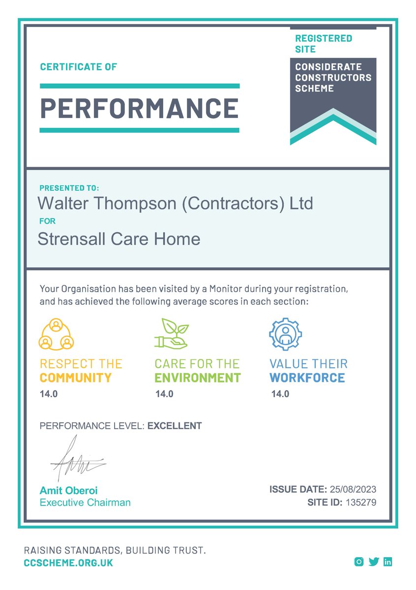 WalterThompsonL's tweet photo. ⭐ ⭐ BOOM ⭐ ⭐ We did it again!!

42/45 👌

Colin Pratt, Project Manager on our Strensall Care Home site in York achieves amazing score following recent Considerate Constructors Scheme visit.

#ConsiderateConstructors #loveconstruction #goingforgold #York
#workingtogether https://t.co/Cr2kM2Hqi7