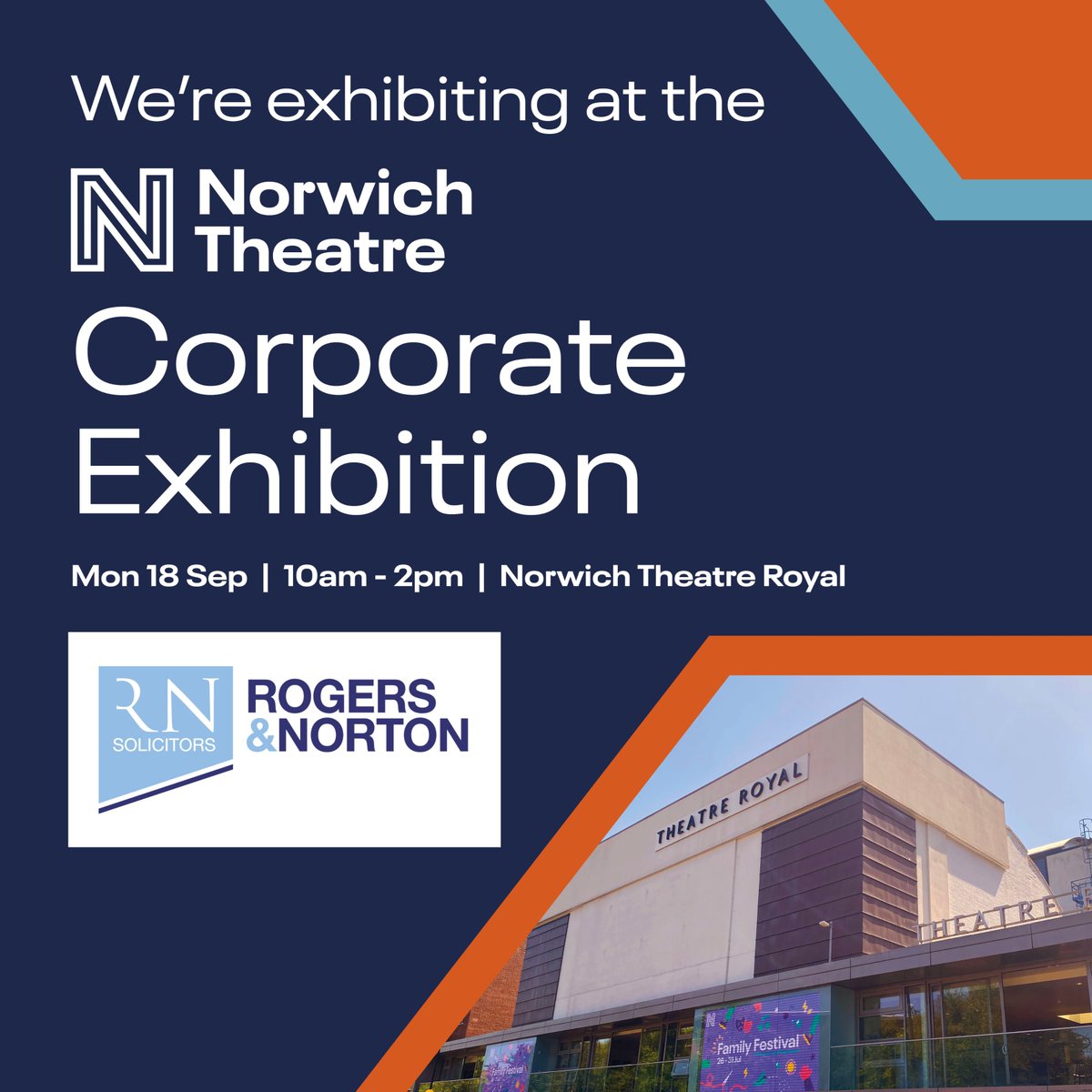 As proud corporate partners, we're exhibiting at <a href="/NorwichTheatre/">Norwich Theatre</a>'s first ever corporate exhibition on Monday 18th September...

Book your free pass to #network with approximately 30 #Norfolk businesses from a range of sectors.🙌
