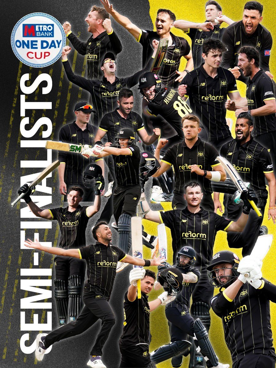 Gloucestershire Cricket 🏆 (@gloscricket) on Twitter photo Into the last four in style ✨
Shire will face <a href="/leicsccc/">Leicestershire Foxes 🦊</a> at Grace Road in the <a href="/onedaycup/">Metro Bank One Day Cup</a> semi-final on Tuesday 29th August.
UP THE SHIRREEEE 💛🖤 Into the last four in style ✨
Shire will face <a href="/leicsccc/">Leicestershire Foxes 🦊</a> at Grace Road in the <a href="/onedaycup/">Metro Bank One Day Cup</a> semi-final on Tuesday 29th August.
UP THE SHIRREEEE 💛🖤