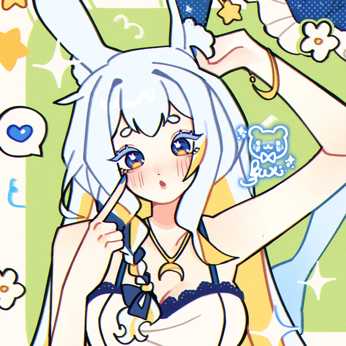 FULLBODY + BUST COMMISSION FOR THE LOVELY <a href="/starriidesu/">Starrii 💫</a>!!😳🐰💙
📱#commission #art