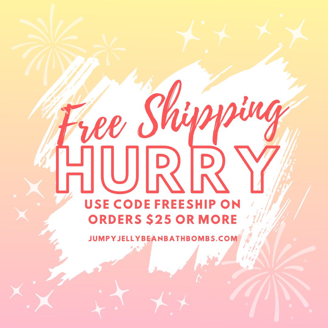 Happy Friday, make sure you take advantage of the free shipping on orders $25 or more when you use code FREESHIP at checkout. Everything from soaps, bath bombs and CBD products. Great gifts, party favors or just because. jumpyjellybeanbathbombs.com