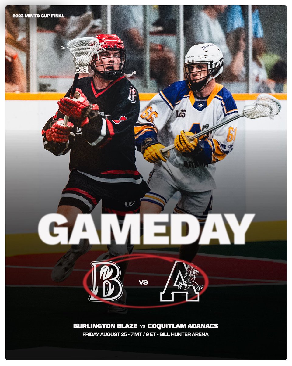 After ✌️big days off for Burlington at <a href="/TheMintoCup/">The Minto Cup</a>, it’s GAMEDAY! The Blaze meet the Adanacs tonight in Game 1 of the best-of three final series. 

Game time is 7 MT/9 ET.