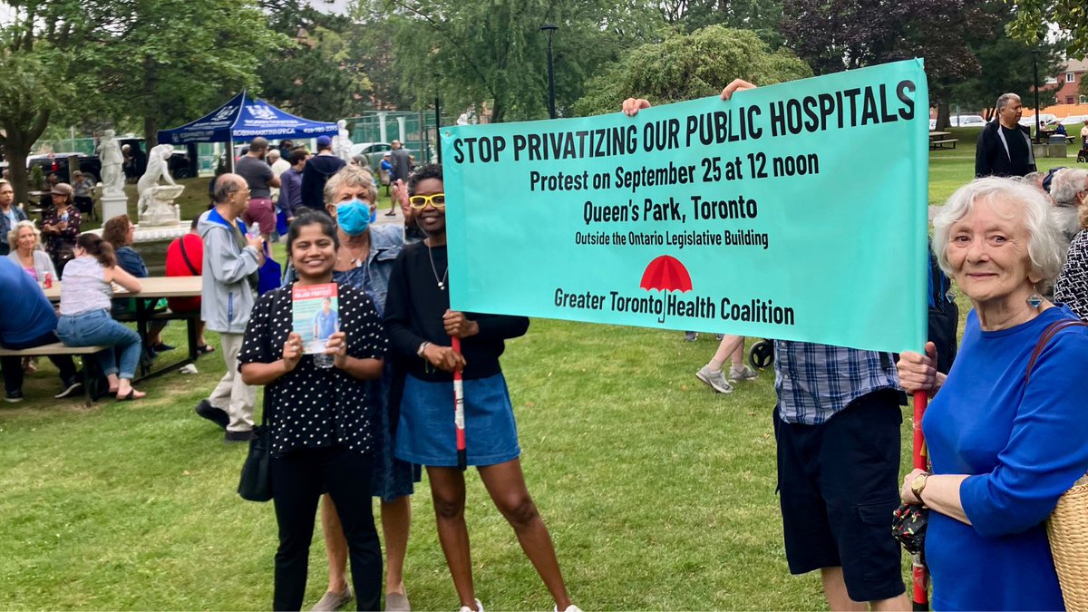 A crew of outreach volunteers attended Conservative MPP Robin Martin's BBQ yesterday at the Columbus Centre, where they were warmly received by attendees.

#healthcare #onpoli #ontariohealthcoalition #NOprivatehospitals #toronto #dougford #stopford