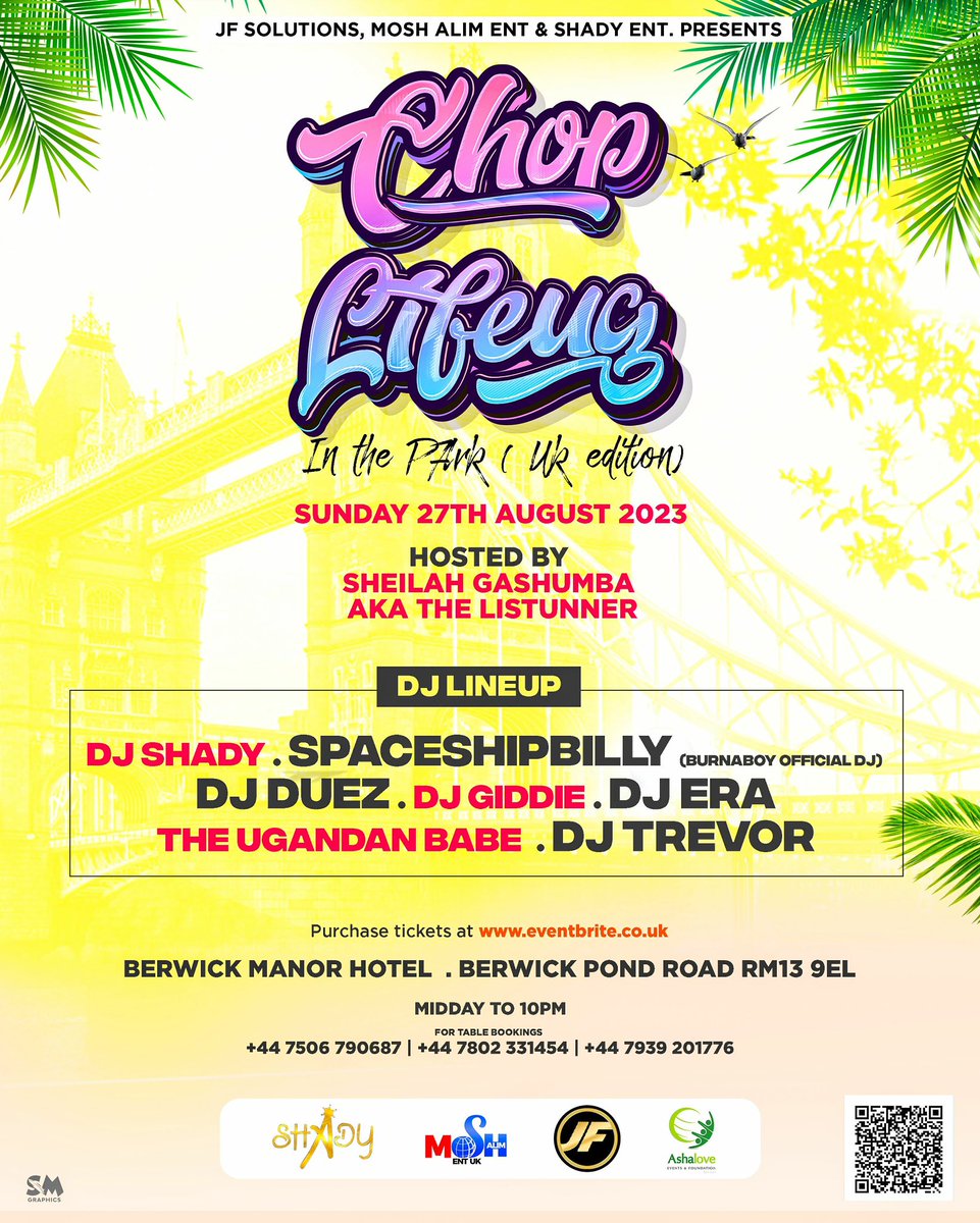 SheilahGashumba's tweet photo. London, I’m on my way!! See you this Sunday 
#ChoplifeugInThePark https://t.co/BE0NT7ofje