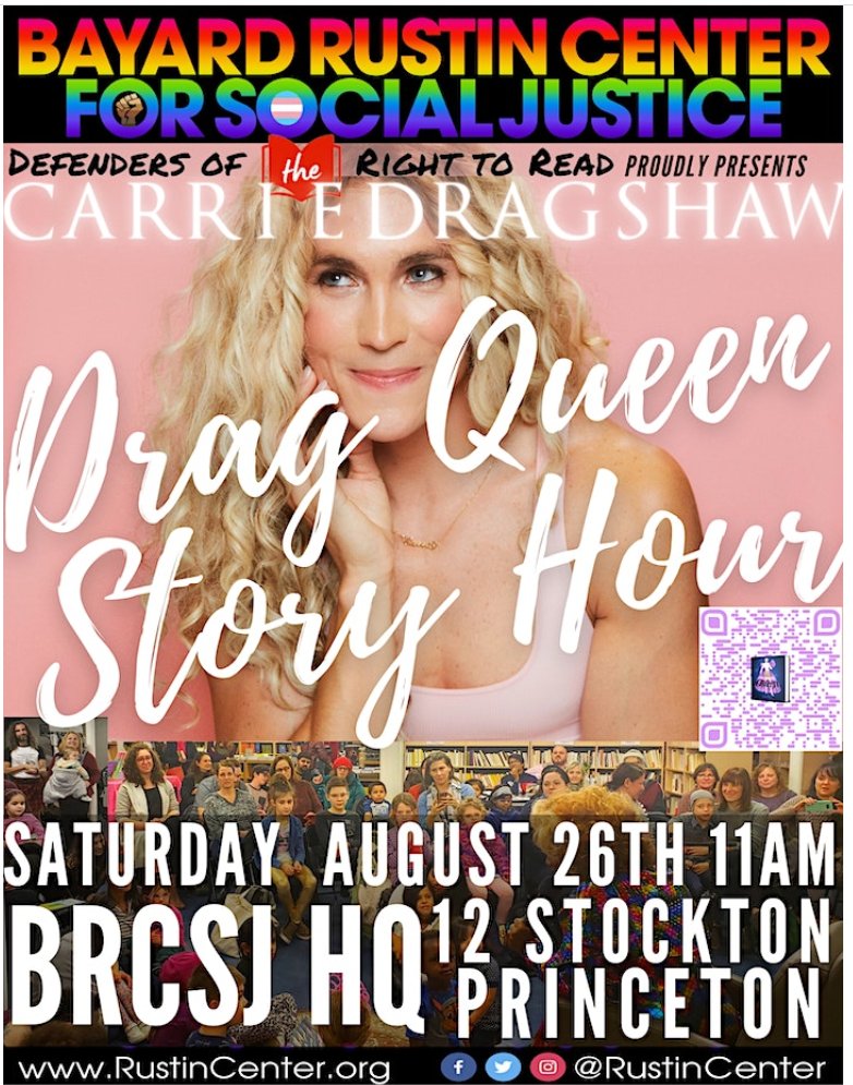Do you know what tomorrow is??? #DragStoryHour 
Make sure to come and join me and the #DefendersOfTheRightToRead in Princeton at the beautiful <a href="/RustinCenter/">Bayard Rustin Center for Social Justice</a> at 11am.
It's going to be a Pridefully Fabulous time!!! 

eventbrite.com/o/bayard-rusti…