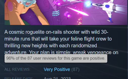 Flippfly's tweet photo. We are blown away by these reviews for Whisker Squadron: Survivor so far! We're reading all of them, along with the 120+ feedback forms you've all submitted. Can't wait to share next steps! https://t.co/8blaeDGdI2