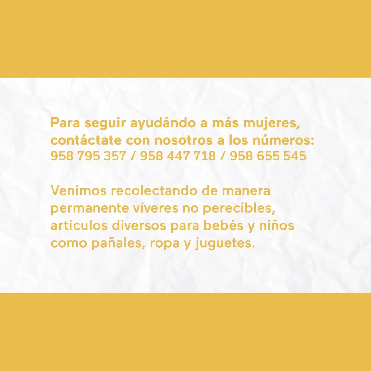 CON UN PAN BAJO EL BRAZO es la campaña con la que hemos podido llevar esperanza a cerca de 20 #mujeres de #Arequipa en situación de vulnerabilidad pero con muchas ganas de sacar la vida adelante.
¿Nos ayudas a seguir? Info al DM 🙌
#somospromujer 🇵🇪🌸💙