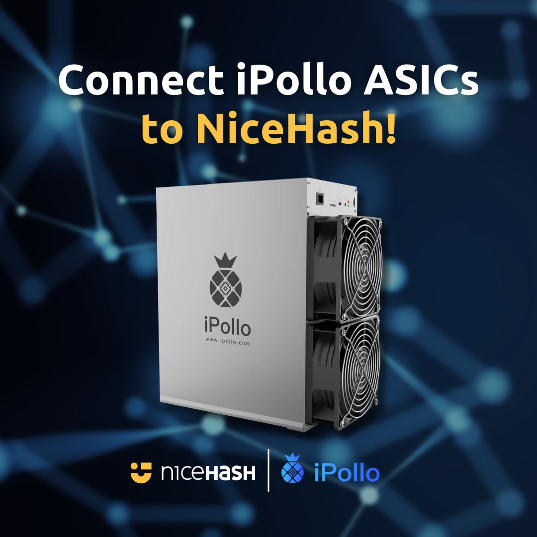 NiceHashMining's tweet photo. NiceHash is proud to partner with @iPolloMiner to expand support for even more devices! Together, we work to secure blockchains and increase crypto adoption world-wide. 

iPolloMiner, for Home Miner. Start mining with your iPollo ASIC miners at NiceHash today! https://t.co/b6TXUDmb7k
