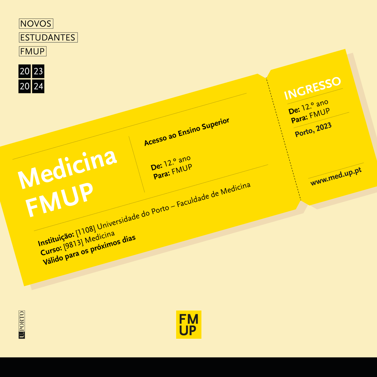 FMUPorto's tweet photo. Chegou a tua vez, és oficialmente caloiro(a) da Faculdade de Medicina da Universidade do Porto, uma instituição repleta de histórias, tradição, aventuras e desafios. 😍

Agarra o teu bilhete, a viagem pela Medicina está prestes a começar. 👩‍⚕️👨‍⚕️

➡ https://t.co/gTTsGb1kyB https://t.co/bg3DXiCgS7