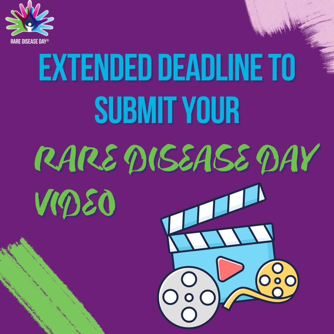 Good news‼️ 🥳 The deadline to send in your video submissions for the #RareDiseaseDay 2024 video has officially been extended! 🚨 Deadline: 1 September 🚨 Email us at rarediseaeday@eurordis.org, send them via DM or use our submissions portal: 🎦 form.jotform.com/232324120667348