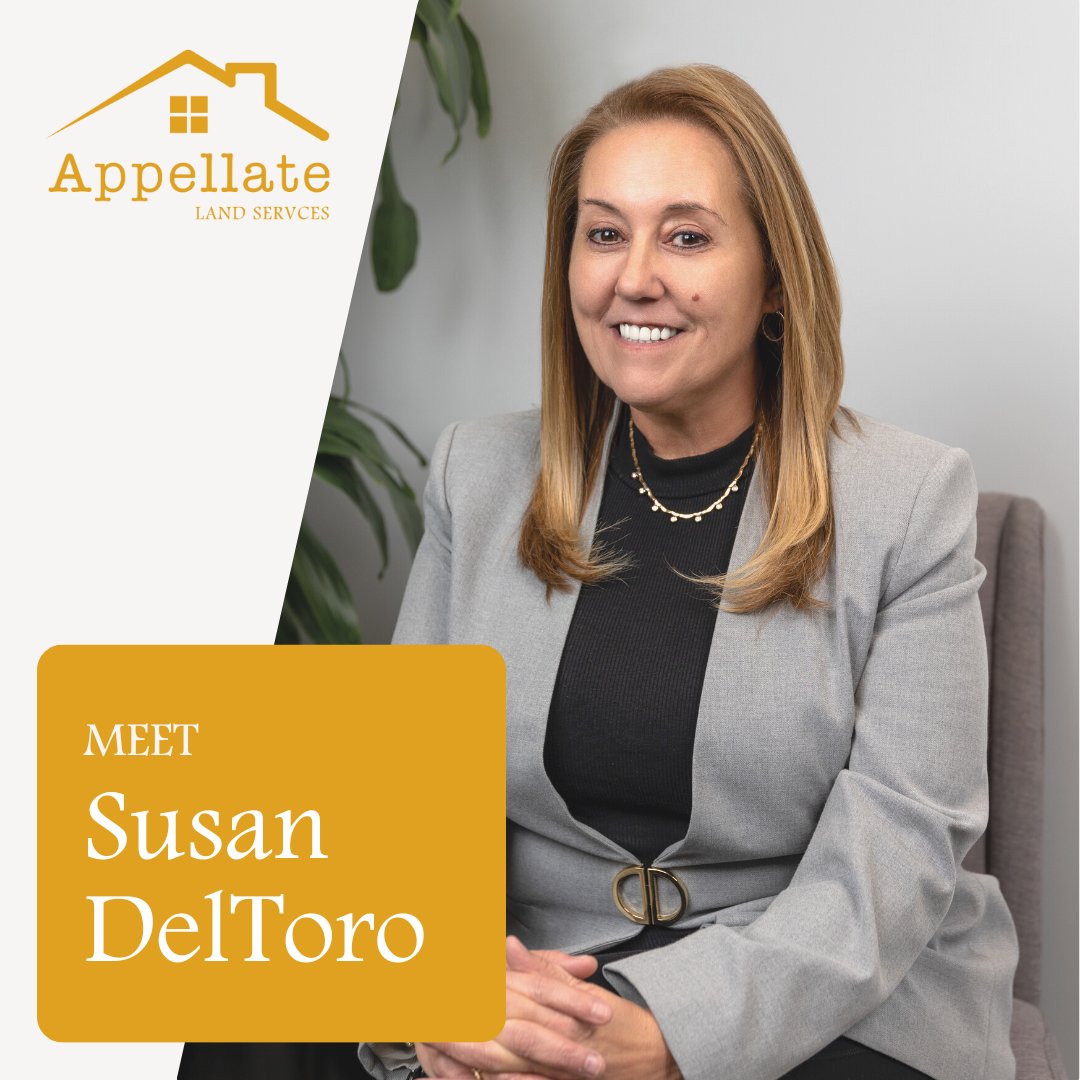 AppellateLand's tweet photo. Introducing Susan DelToro, our esteemed Partner &amp; Executive Vice President 👏 

With a vast reservoir of unmatched knowledge &amp; dedication, she continues to be the cornerstone to Appellate Land Services' growth. 

Find out more at https://t.co/u14Orc9zgz #Appellate #AppellateLand https://t.co/HE8xO9vZnp