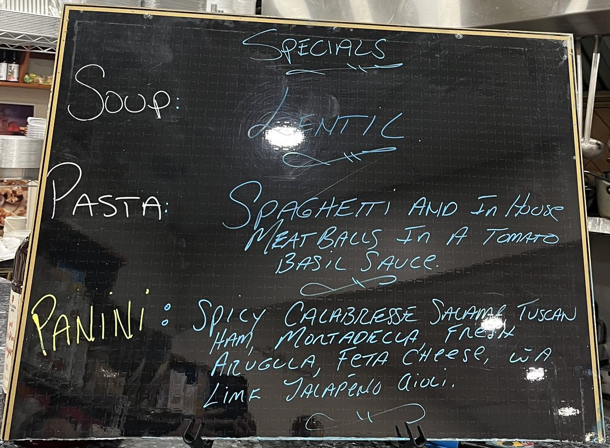 Today’s lunch specials plus our delicious deli sandwiches and salads