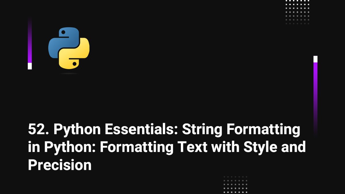 skillbakery's tweet image. 52. String Formatting in Python: Formatting Text with Style and Precision

youtu.be/RccOQF9Vv44 via @YouTube

#deeplearning #pyhtonprogramming #learnpython #developer #skillbakerystudios #fridaymorning #success #FridayVibes #FridayFreebie #essential #webdevelopment #webdev