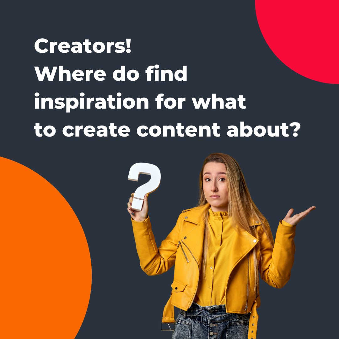 Hey Creators! Where do find inspiration for what to create content about?

#contentcreators #contentcreatortips #contentideas #contentideasforsocialmedia #contentcreation