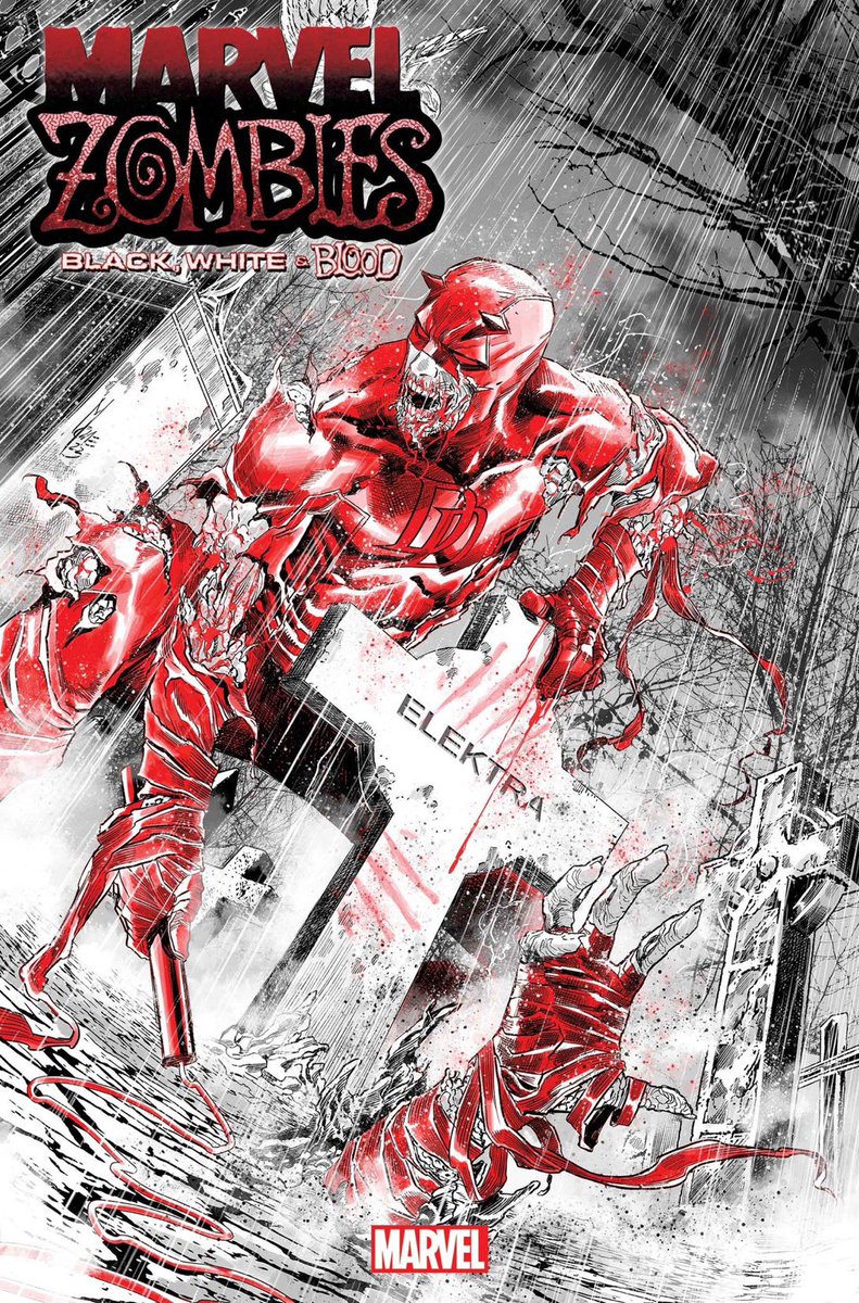 Marvel Zombies Black, White & Blood #2 Cover. #cover #Marvel #marcochecchetto #Daredevil #Elektra #comics #ncbd #mcu #marvelstudios #marveluniverse #marvelzombies