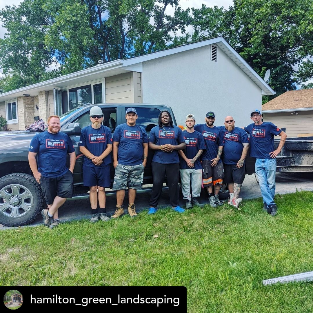 Check out the Hamilton green landscape team wearing our #3downcrew swag! 

Don't forget to tag us in your photos! 

#BelgardCanada #3downcrew  #CFLPartnership
