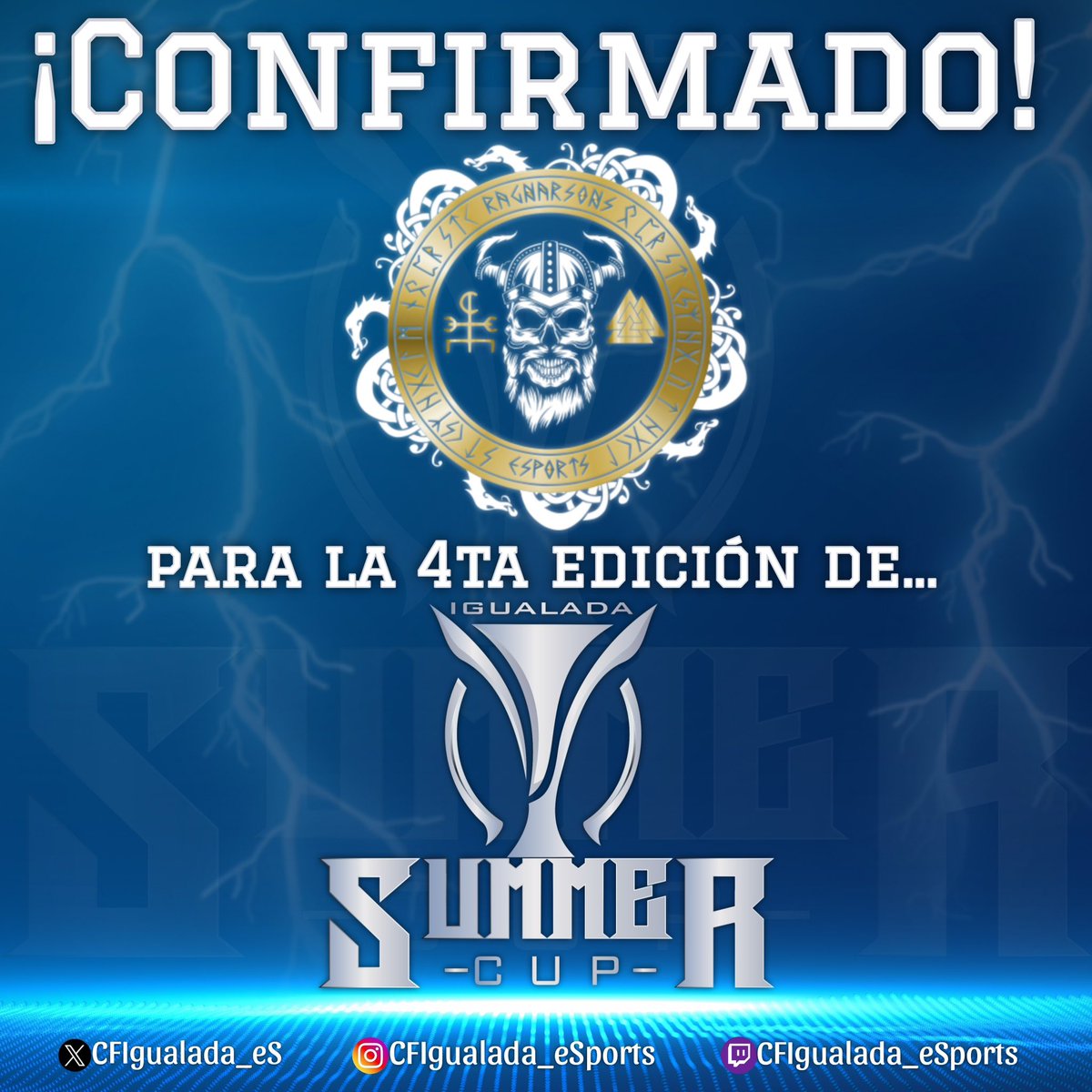 CF Igualada eSports (@cfigualada_es) on Twitter photo Summer Cup🏆 Vol.4
9no equipo confirmado!
Club: <a href="/RagnarSons_ES/">𝕽𝖆𝖌𝖓𝖆𝖗𝕾𝖔𝖓𝖘</a>
Fundado en: 2019
#WeAreVikings #VikingsReturns
#SummerCup #CFI #CFIgualada #eSports Summer Cup🏆 Vol.4
9no equipo confirmado!
Club: <a href="/RagnarSons_ES/">𝕽𝖆𝖌𝖓𝖆𝖗𝕾𝖔𝖓𝖘</a>
Fundado en: 2019
#WeAreVikings #VikingsReturns
#SummerCup #CFI #CFIgualada #eSports