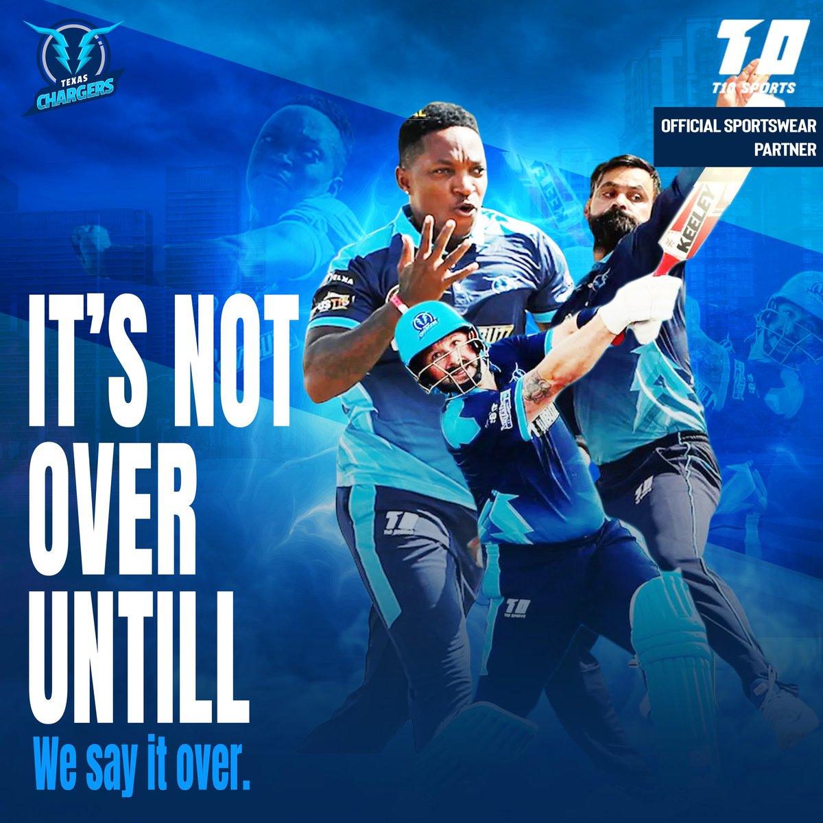 Chargers, amp up! ⚡⚡

We are not done yet. 😤 💪

It’s now or never. Let’s go Chargers! ⚡💪

T10 Sports - Official Sportswear Partner.

@TChargerst10

#TaxasChargers #USACricket #USMastersT10 #ChargingtoVictory #Cricket #USAMasters #Sports #T10 #T10sports
