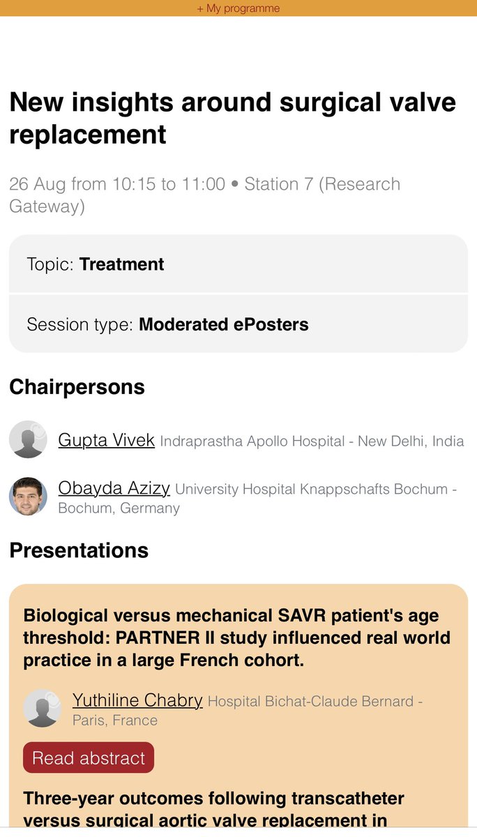 🔥🔥New insights around surgical valve replacement and TAVI🔥🔥 🎤Join us tomorrow morning 10:15 at Station7 #ESCCongress <a href="/escardio/">European Society of Cardiology</a> <a href="/mmamas1973/">Mamas A. Mamas</a> <a href="/mirvatalasnag/">MIЯVΛƬ #IC ༄ ｡°</a> <a href="/chadialraies/">Chadi Alraies, MD FACC FSCAI</a> <a href="/MBalghith/">د.محمد بلغيث البارقي</a> <a href="/GisGulf/">Gulf Intervention Society - GIS</a> <a href="/PCRonline/">PCRonline 🫀</a> <a href="/SyKD_AG1/">SyKD</a> <a href="/AGIKinterv/">AGIK</a> <a href="/hvanspall/">Harriette Van Spall, MD MPH 🇨🇦</a> <a href="/ESC_Lavinia/">Lavinia Baciu</a> <a href="/Hragy/">Hany Ragy</a> <a href="/biljana_parapid/">Biljana Parapid, MD, PhD, FESC</a>