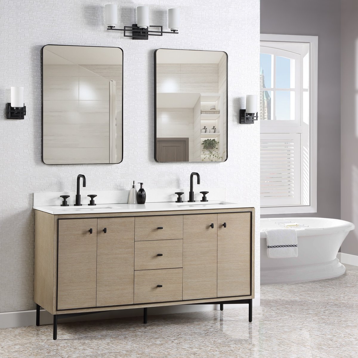 avalonflooring's tweet photo. What’s better than a single vanity? A Double!!! Our Bravo Double Bowl Vanity is 60 inches and offers a variety of drawer/door configurations. Housing space for all your necessities, this beauty is exactly what you’ve been looking for. https://t.co/11AEmf3Ig3