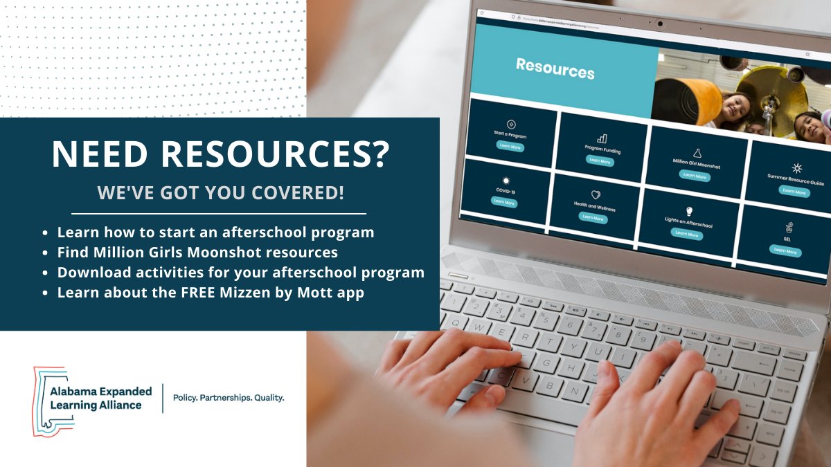 Looking for tools to help jumpstart the school year? Activities to enhance your STEM program? Training resources for staff? Check out our Resources page for access to FREE content to help you kick-start the school year! alabamaexpandedlearningalliance.org/resources