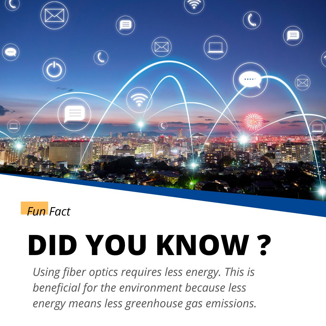 PAXIO's tweet image. Did you know that fiber internet is more environmentally friendly? 🌐 #TechFact #FunFact