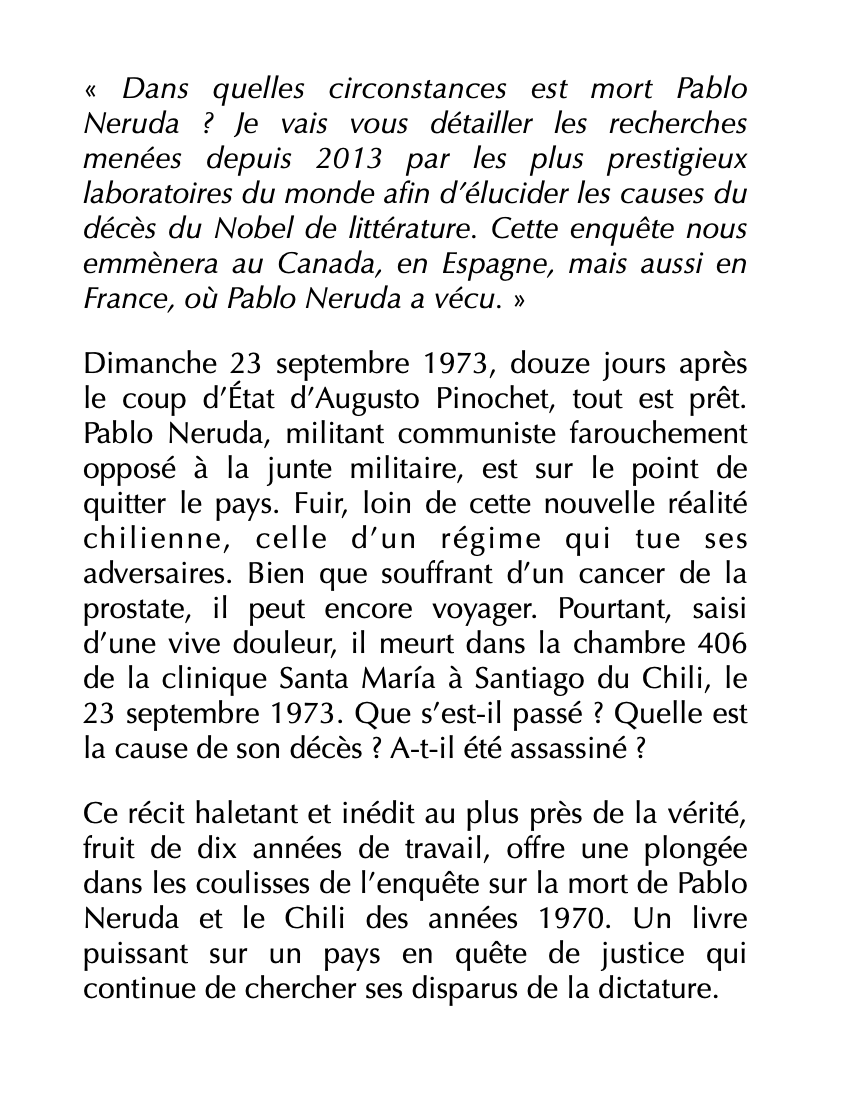 flr_louis's tweet photo. Laurie Fachaux-Cygan - Chambre 406 

L'affaire Pablo Neruda

Vient de paraître aux éditions de l'Atelier https://t.co/6YPSVDSw0O