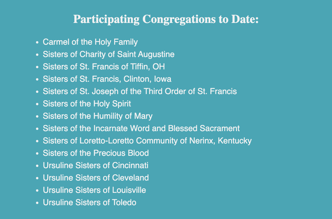 The Women Religious Archives Collaborative (#WRAC), along with American City Bureau, Inc. (#ACB), is proud to work closely with the following congregations and communities...